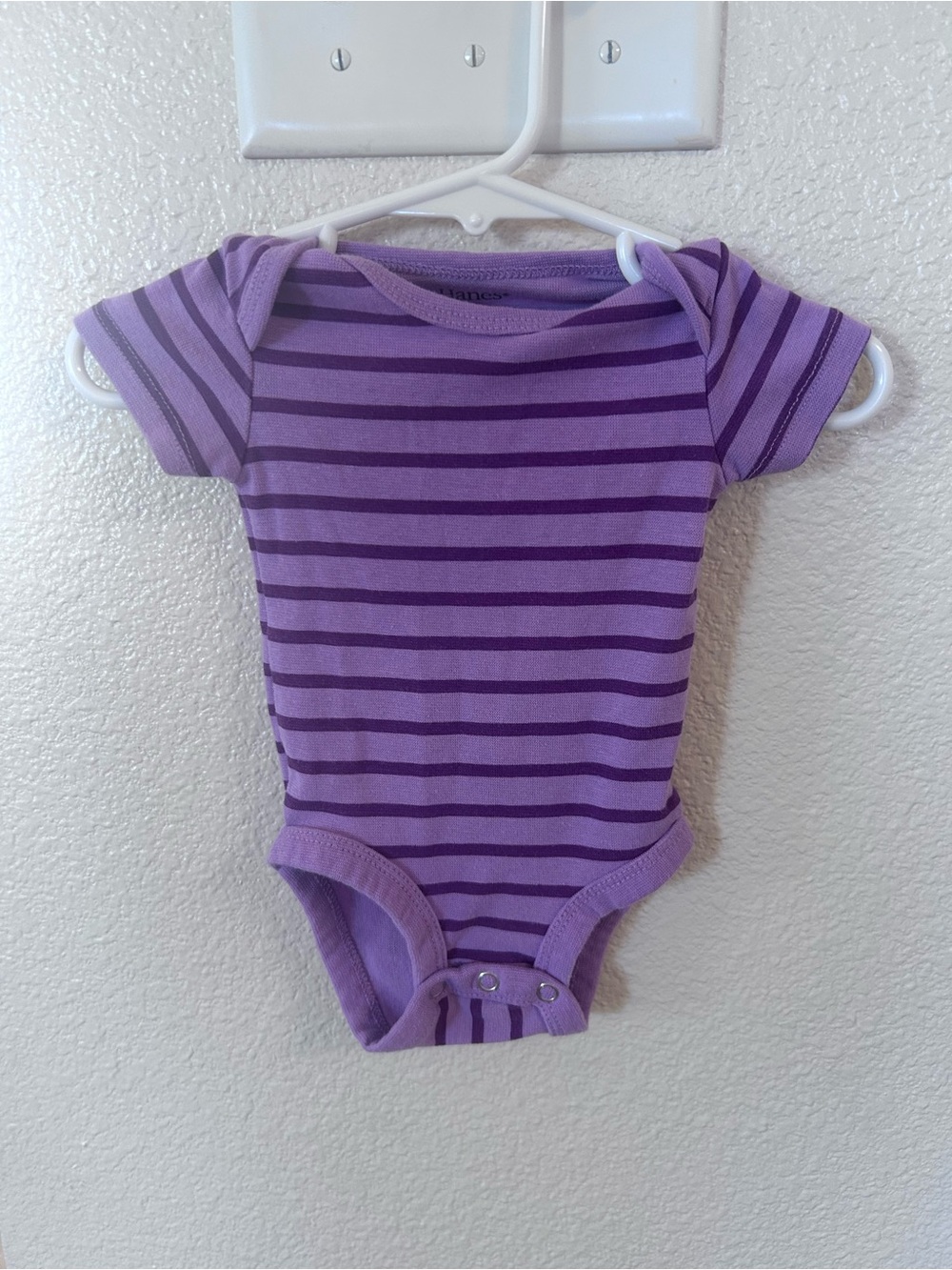 Hanes Purple Striped Baby One-Piece Bodysuit